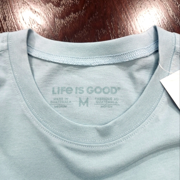 LIFE IS GOOD Men's M Crew Neck JAKE CANNONBALL S/S Tee Shirt BEACH‎ BLUE NWT - Picture 5 of 7